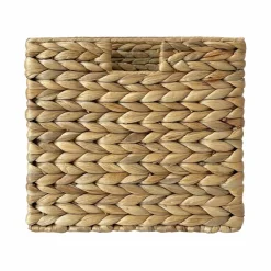 Small Natural Woven Water Hyacinth Cube Basket by Ashland®