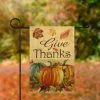 Small Orange Pumpkins Give Thanks Autumn Harvest Garden Flag