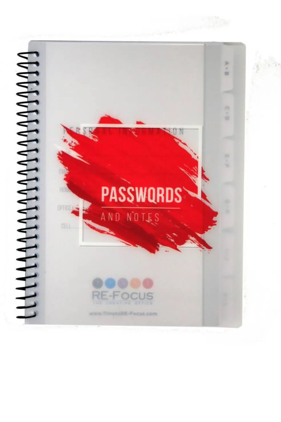 Small password keeper book with alphabetical tabs RE-FOCUS THE CREATIVE OFFICE