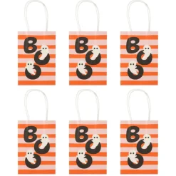Small Striped Boo Gift Bags, 6ct. by Celebrate It™