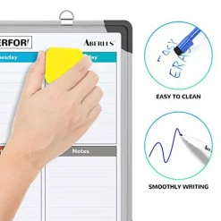 Small Weekly Calendar Dry Erase Whiteboard for Wall 16 x 12 Inches Magnetic Double-Sided Whiteboard Portable for Lists Kitchen Planning Memo Home Office
