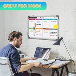 Small Weekly Calendar Dry Erase Whiteboard for Wall 16 x 12 Inches Magnetic Double-Sided Whiteboard Portable for Lists Kitchen Planning Memo Home Office