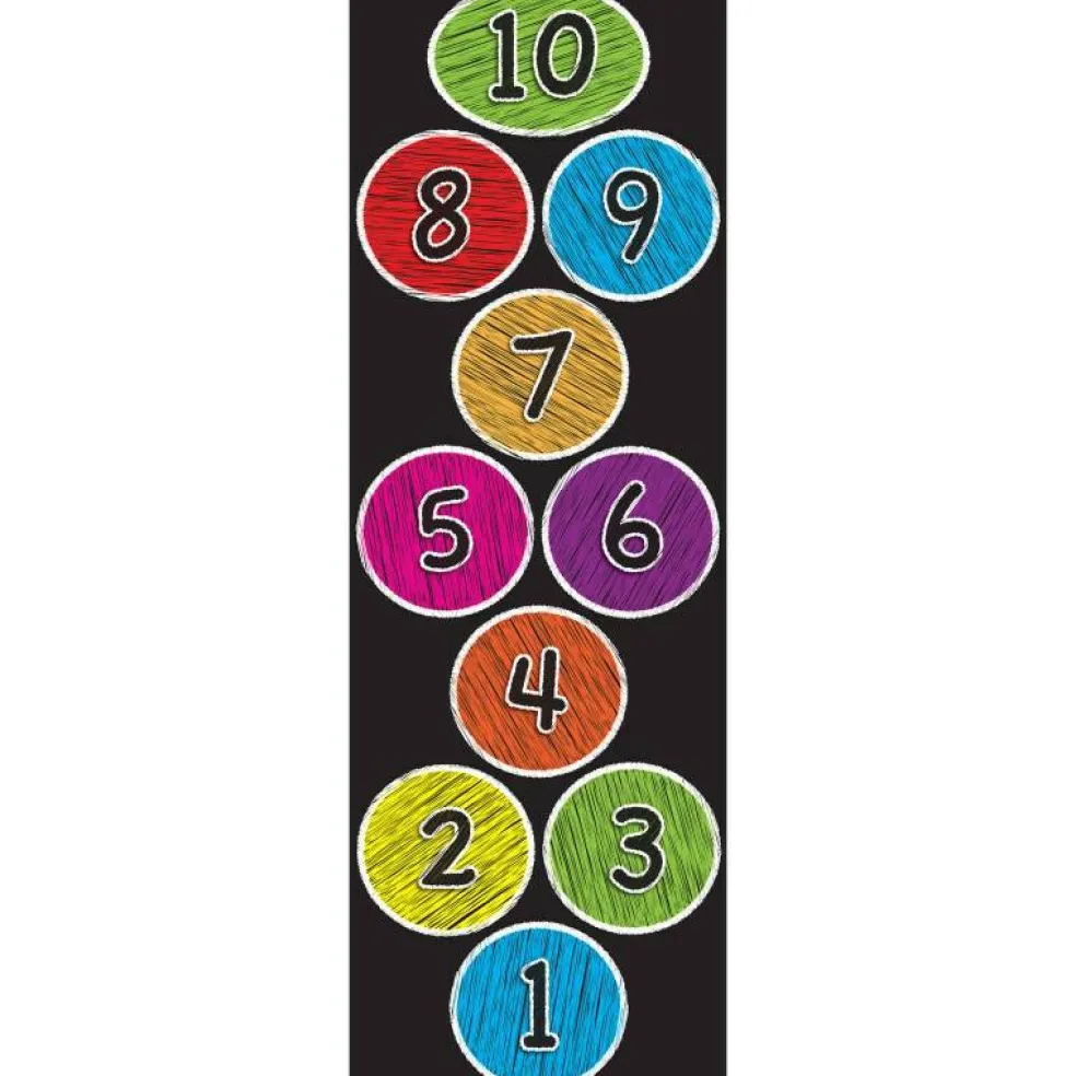 Smart Poly™, The Original Fun Mat™, Mat Runner, 15.5" x 47", Numbers 1-10, Colored Chalk Circles
