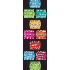 Smart Poly™, The Original Fun Mat™, Mat Runner, 15.5" x 47", Days of the Week, Chalk Loop
