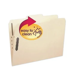 Smead 0.75 in. Expansion Poly Top Tab Fastener Folders - Manila Exterior/Letter Size (24/Box)