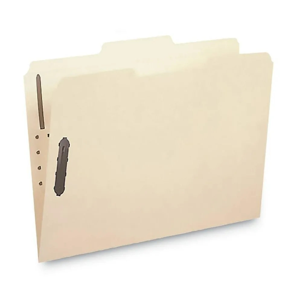 Smead 0.75 in. Expansion Poly Top Tab Fastener Folders - Manila Exterior/Letter Size (24/Box)