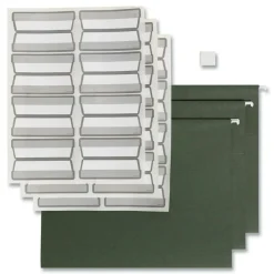 Smead 100 Percent Recycled Letter Size Hanging File Folders with ProTab Kit - Standard Green (1-Kit)