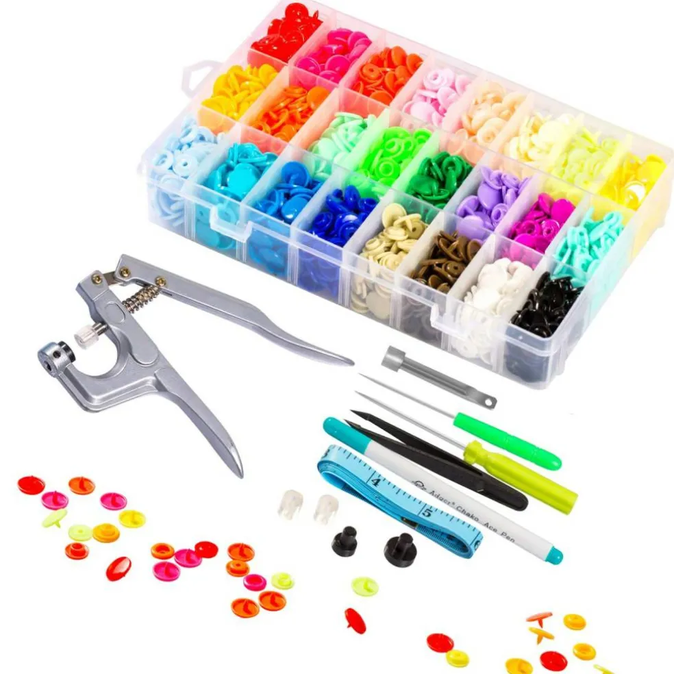 Snaps and Snap Pliers Set, 360 Sets T5 Plastic Buttons for Sewing and Crafting