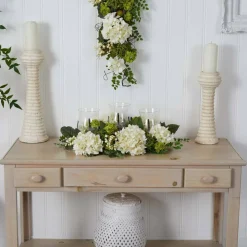 9.5" Snowball Hydrangea Triple Candelabrum