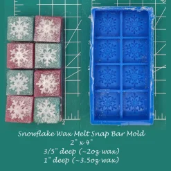 Snowflakes Wax Melt Snap Bar Silicone Mold