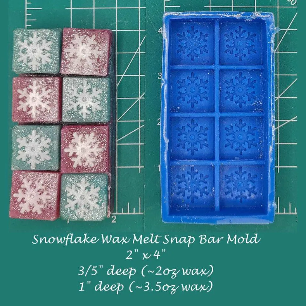 Snowflakes Wax Melt Snap Bar Silicone Mold