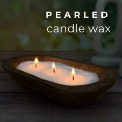 Snow Pearled Candle with Wicks | Sand Candle Wax kit | 10lbs of Candle Sand with 50 Wicks Included | Unscented Powder Candles for Candle Making, Weddings, and Parties