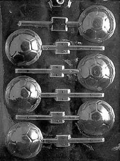 Soccer Ball Lollipop Chocolate Mold 6 Cavity