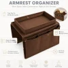 Sofa Armrest Organizer Remote Control Holder Couch Caddy Tray Table Brown