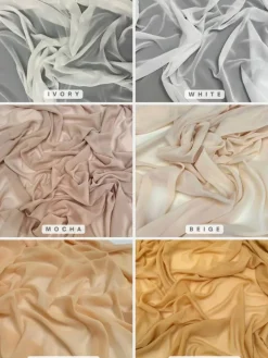 Soft Matte Chiffon Fabric by the Yard, 58