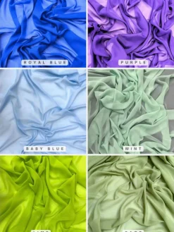 Soft Matte Chiffon Fabric by the Yard, 58