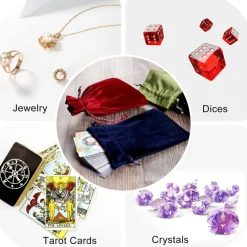 Soft Velvet Gift Bags, 5.5 x7.8inch Dice Storage Bag with Drawstring, Velvet Storage Bag for Tarot Card Holder Bag Jewelry Pouch Enthusiasts Hand Gift Bags