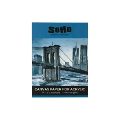 SoHo Urban Artist Acrylic Canvas Pads - Textured Canvas Paper Pad for Painting, Drawing, Pastels, Travel, & More! - [Single - 9x12"]