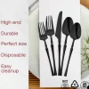 Solid Black Moderno Disposable Plastic Cutlery Set (480 Guests)