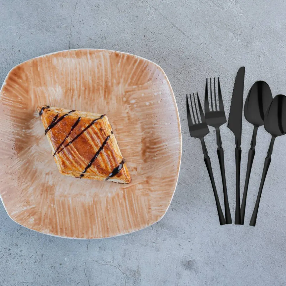 Solid Black Moderno Disposable Plastic Cutlery Set (480 Guests)
