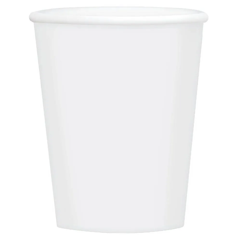 Solid Color 9oz Paper Cups – 14 Cups/Pack or 168 Cups/Case
