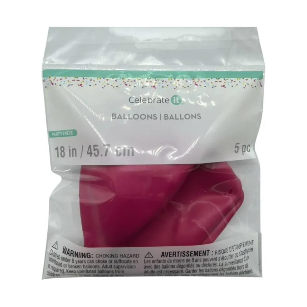 18" Solid Latex Balloons, 5ct by Celebrate It™