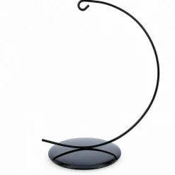 Solid Round Base Black Painted Metal Ornament Display Stand 7.8 Inches