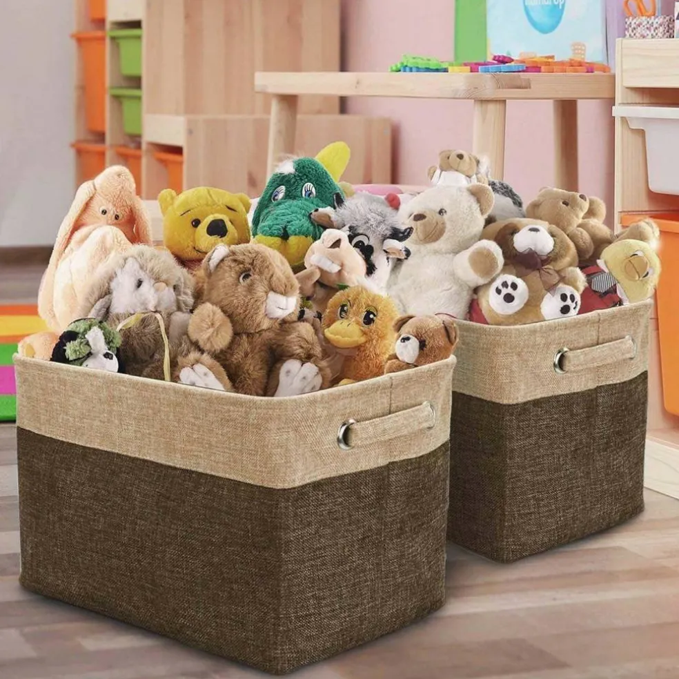 Sorbus 11" Brown Twill Storage Baskets, 3ct.