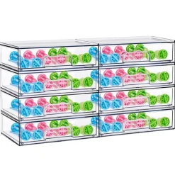 Sorbus Clear Stackable Pull-Out Storage Organizer Bins for Baby Bottles, Bathroom, Kitchen and More