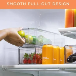 Sorbus Clear Stackable Pull Out Refrigerator Organizer Bins - for Kitchen, Refrigerator, Freezer, Organization and Storage