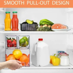 Sorbus Clear Stackable Pull Out Refrigerator Organizer Bins - for Kitchen, Refrigerator, Freezer, Organization and Storage