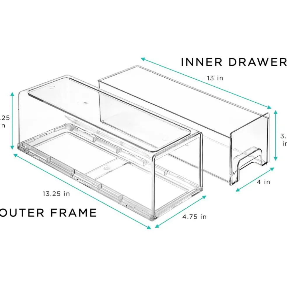 Sorbus Clear Stackable Pull Out Refrigerator Organizer Bins - for Kitchen, Refrigerator, Freezer, Organization and Storage
