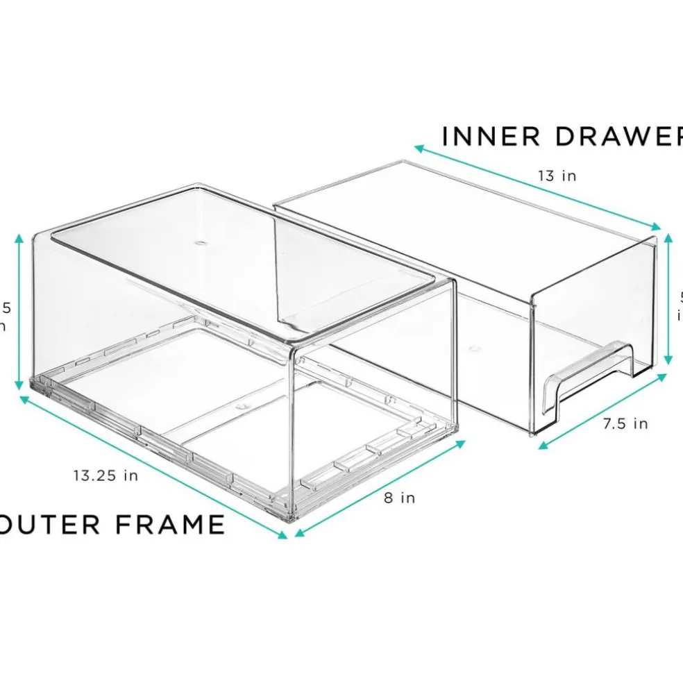 Sorbus Clear Stackable Pull Out Refrigerator Organizer Bins - for Kitchen, Refrigerator, Freezer, Organization and Storage