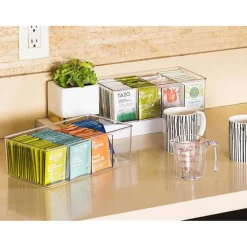Sorbus Clear Storage Bins with 3 Dividers