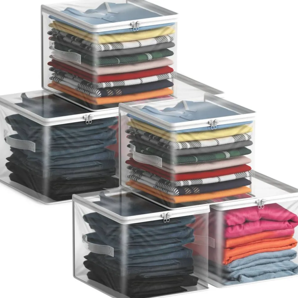 Sorbus Clear Storage Cube with Zipper & Carry Handles