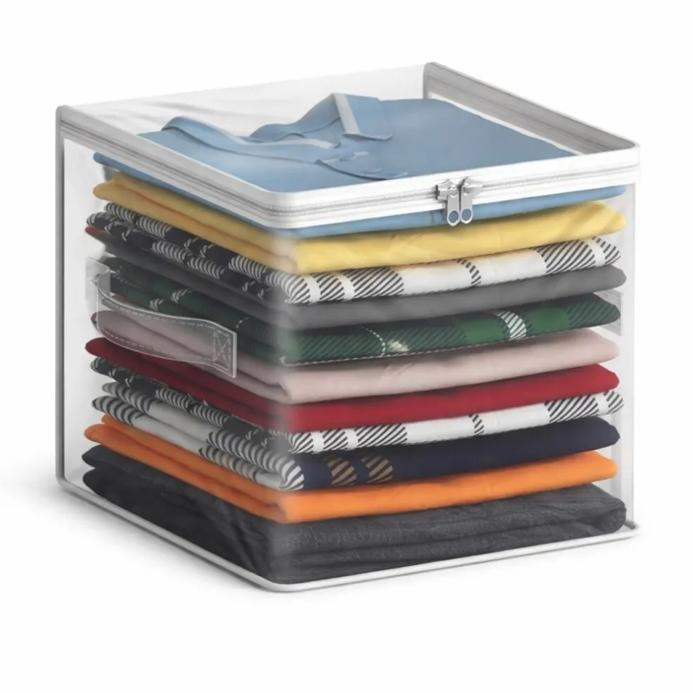 Sorbus Clear Storage Cube with Zipper & Carry Handles