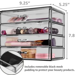 Sorbus 4-Drawer Makeup & Jewelry Storage Case