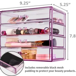 Sorbus 4-Drawer Makeup & Jewelry Storage Case