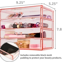 Sorbus 4-Drawer Makeup & Jewelry Storage Case
