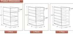 Sorbus 20 Drawers Acrylic Organizer for Makeup, Organization and Storage, Art Supplies, Jewelry, Stationary - 4 Pcs Clear Stackable Storage Drawers