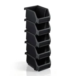 Sorbus Extra Small Open Front Stackable Garage Storage Bin – Heavy Duty Plastic Organizer Tote for Tools, Hardware & Shelving