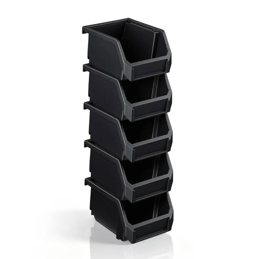 Sorbus Extra Small Open Front Stackable Garage Storage Bin – Heavy Duty Plastic Organizer Tote for Tools, Hardware & Shelving