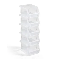 Sorbus Extra Small Open Front Stackable Garage Storage Bin – Heavy Duty Plastic Organizer Tote for Tools, Hardware & Shelving