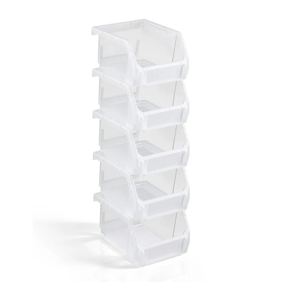 Sorbus Extra Small Open Front Stackable Garage Storage Bin – Heavy Duty Plastic Organizer Tote for Tools, Hardware & Shelving