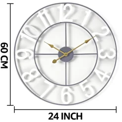 Sorbus Large Wall Clock - 24-inch Decorative Numeral Wall Clock - Battery Operated Analog - Living Room and Kitchen Décor