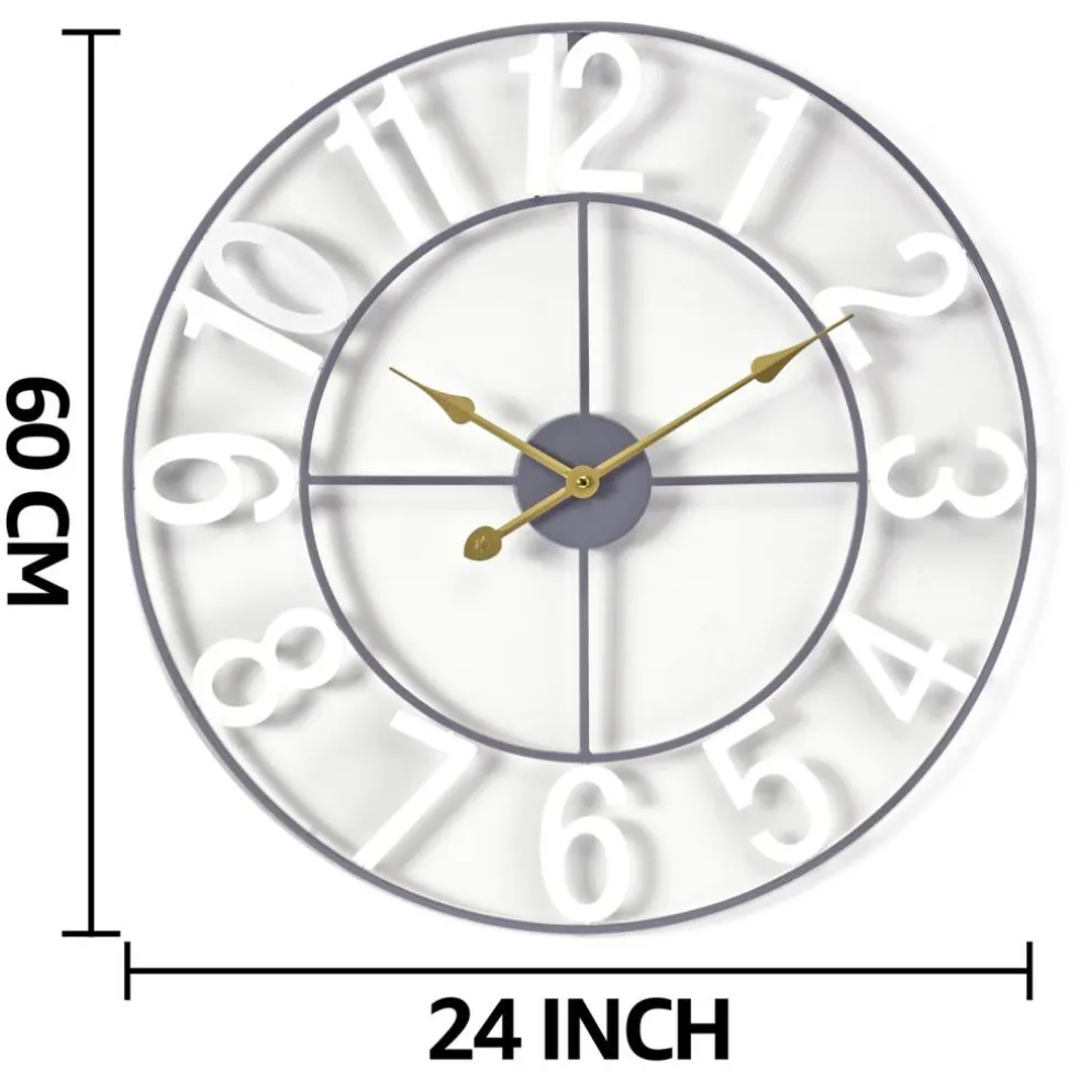 Sorbus Large Wall Clock - 24-inch Decorative Numeral Wall Clock - Battery Operated Analog - Living Room and Kitchen Décor