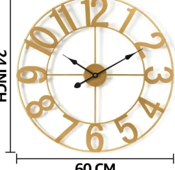 Sorbus Large Wall Clock - 24-inch Decorative Numeral Wall Clock - Battery Operated Analog - Living Room and Kitchen Décor