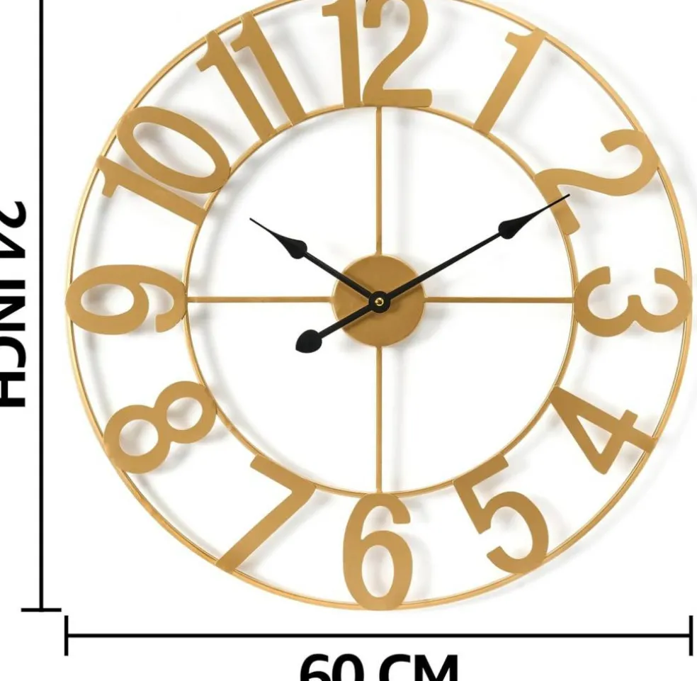 Sorbus Large Wall Clock - 24-inch Decorative Numeral Wall Clock - Battery Operated Analog - Living Room and Kitchen Décor