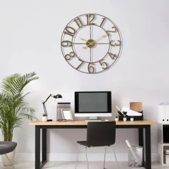 Sorbus Large Wall Clock - 24-inch Decorative Numeral Wall Clock - Battery Operated Analog - Living Room and Kitchen Décor