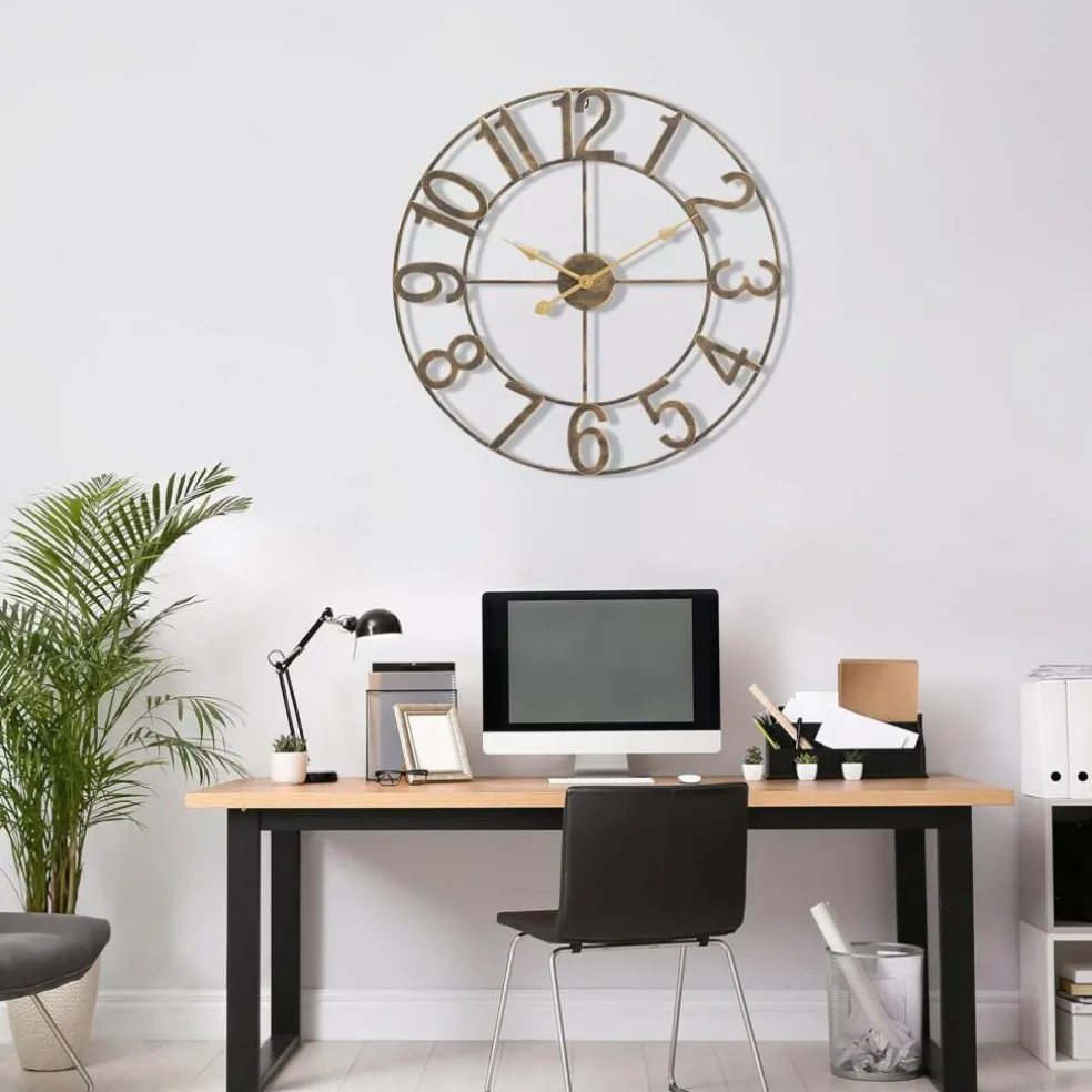 Sorbus Large Wall Clock - 24-inch Decorative Numeral Wall Clock - Battery Operated Analog - Living Room and Kitchen Décor